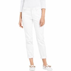NWT Talbots Flawless Girlfriend Ankle White Jeans 6P Petite Mid Rise Relaxed Leg